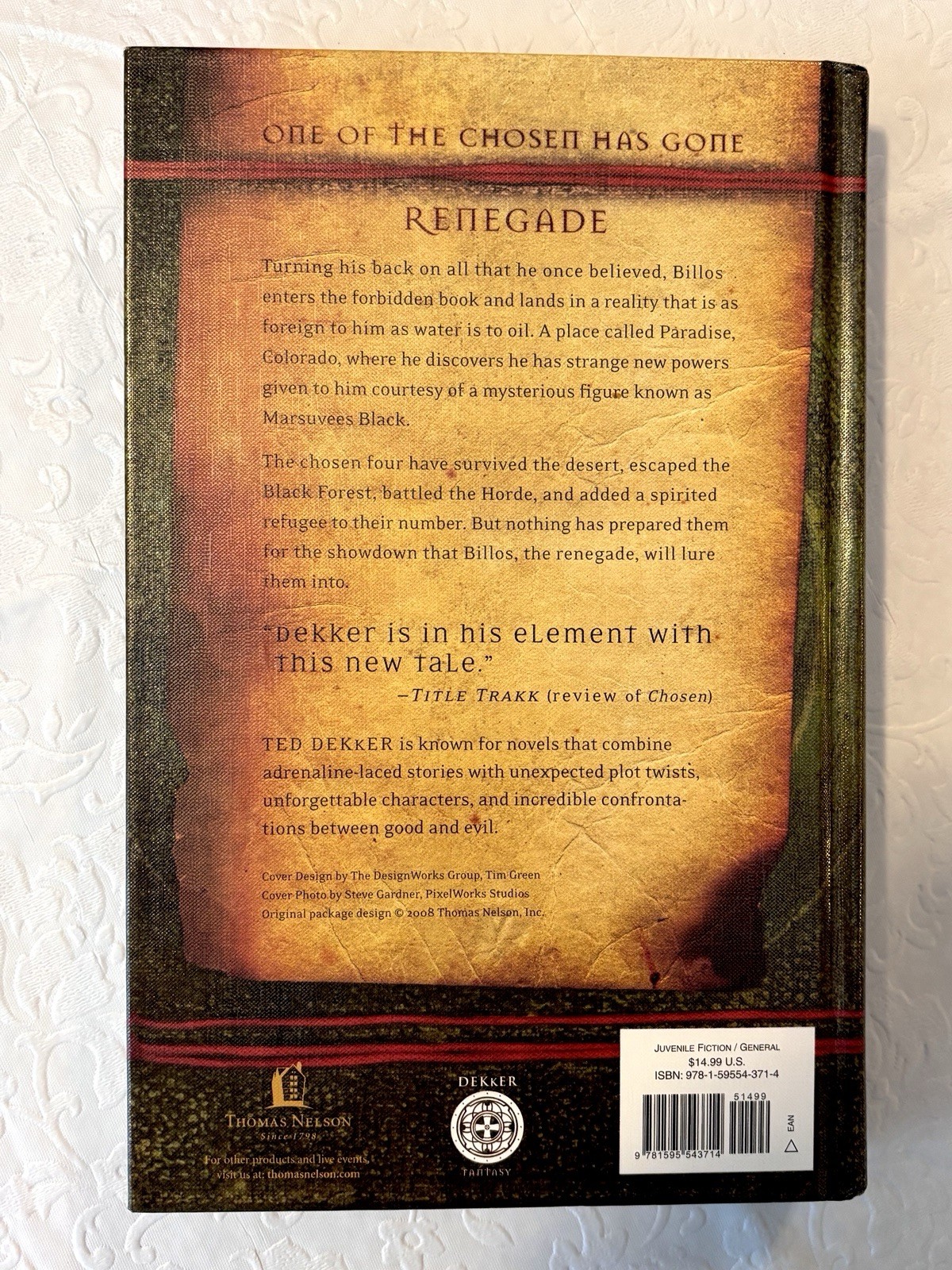 Ted Dekker: The Lost Books Series 1-3 (Chosen, Infidel, Renegade) Hardcover