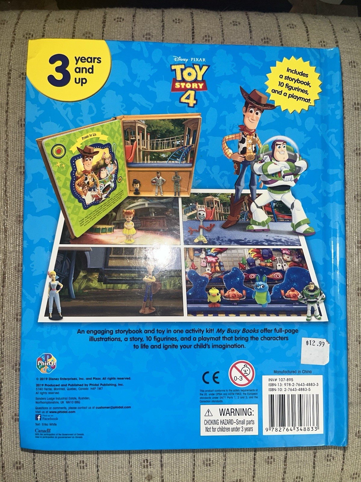 Phidal Disney Toy Story 4 My Busy Books With 6 Figurines & Playmat Pre-owned