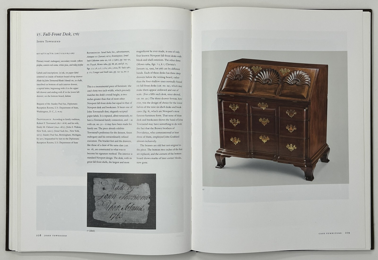 John Townsend: Newport Cabinetmaker by Morrison Heckscher – 2005 HC/DJ – The Met