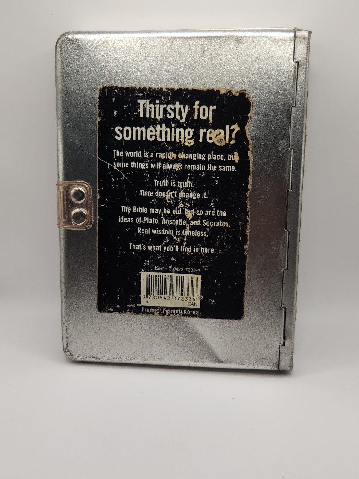 Holy Bible New Living Translation Thirsty Metal Edition Silver Tyndale