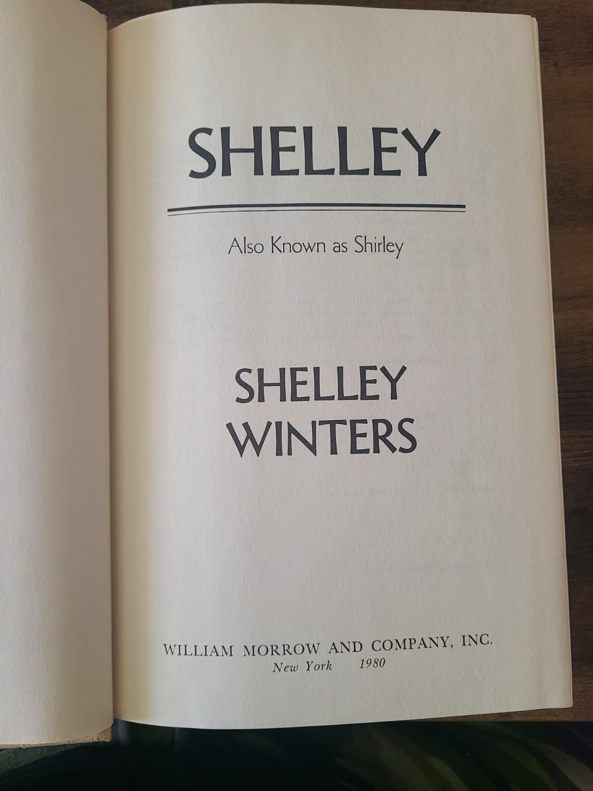Shelley Also Known Shirley WINTERS First Edition 1980 Autobiography HC 1st Print