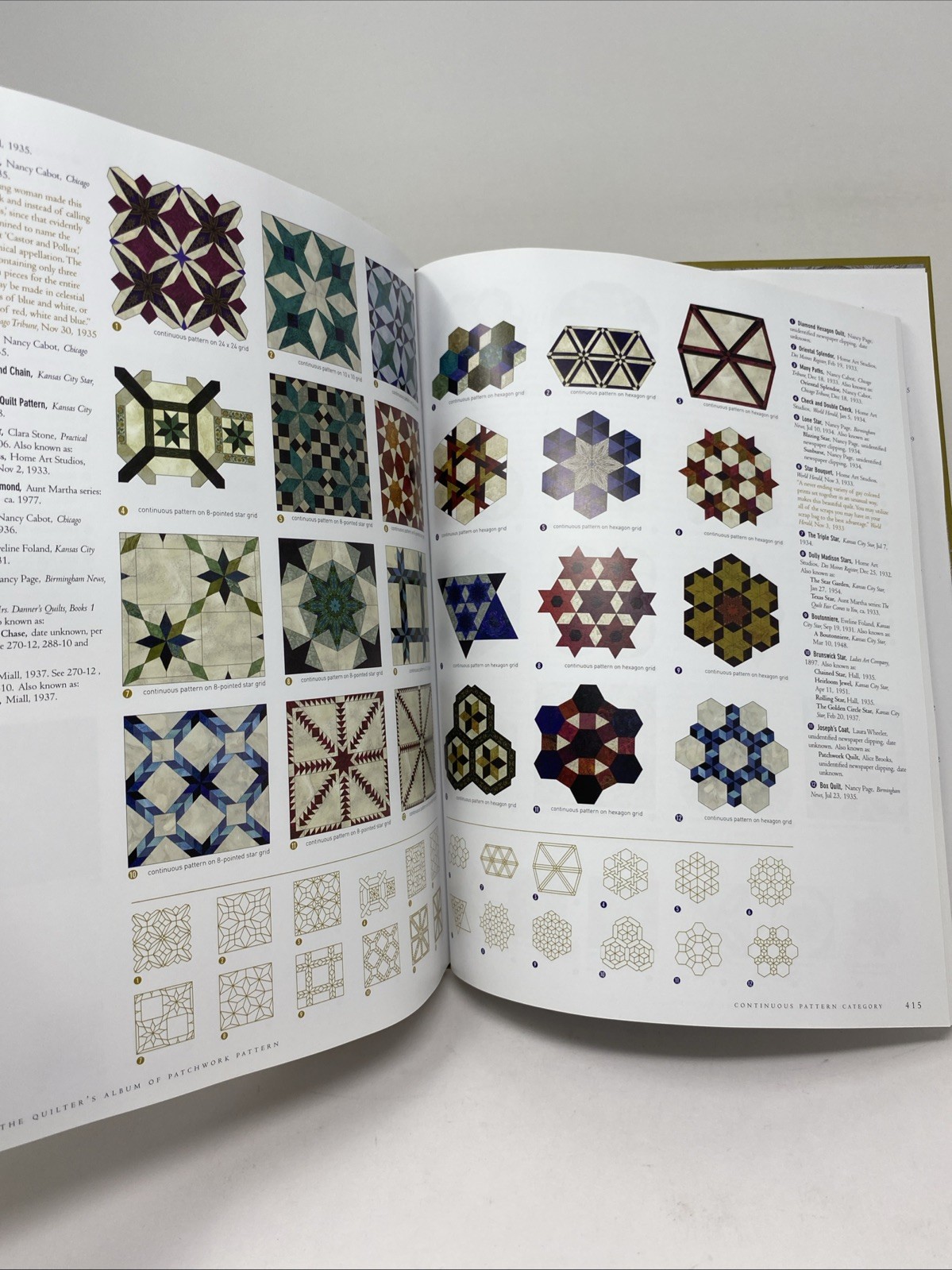Quilter’s Album of Patchwork Patterns 4050 Pieced Blocks w/ Plastic Grid Sheets