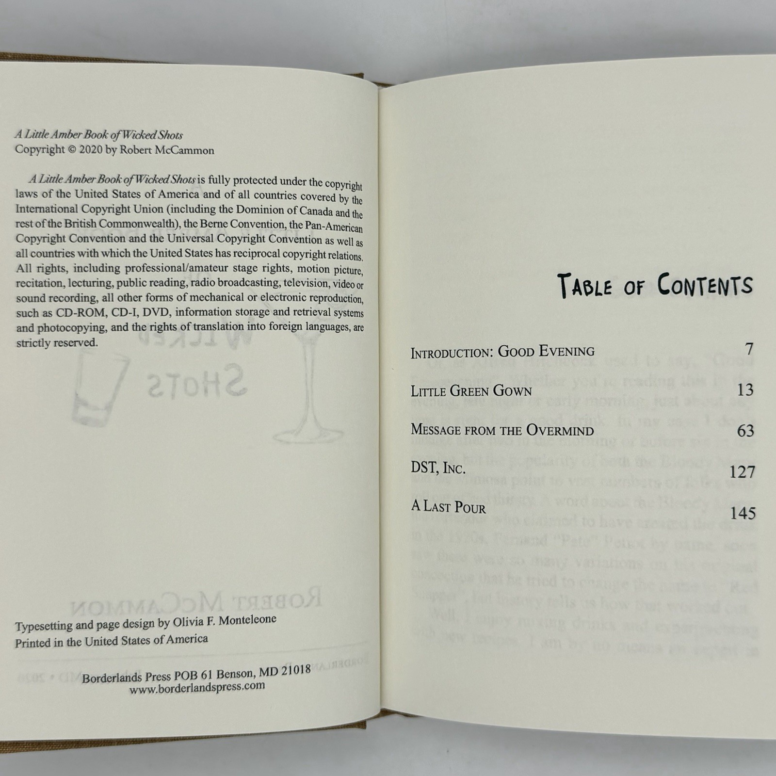 *Signed Ltd #243/750* Little Amber Book of Wicked Shots – Robert McCammon (2020)