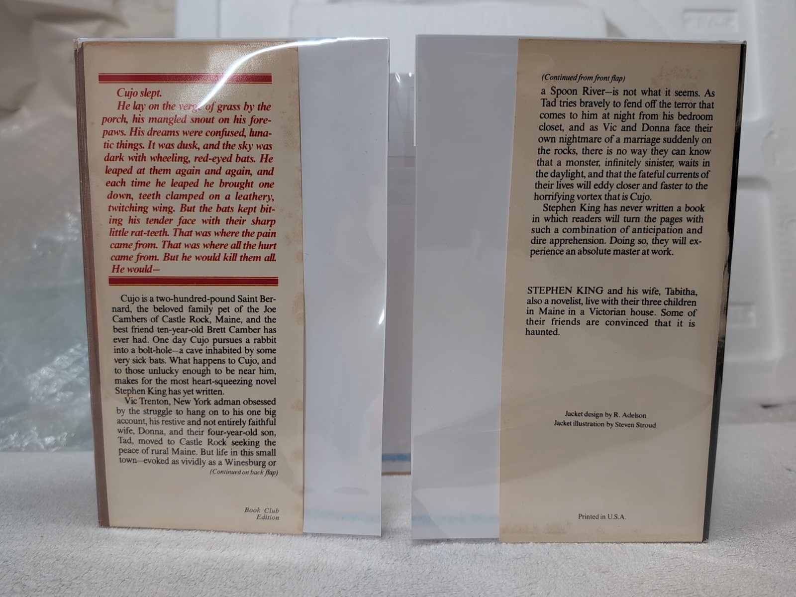 CUJO by Stephen King (1981) Early First Book Club Edition + Mylar ~ GC L-35!!!