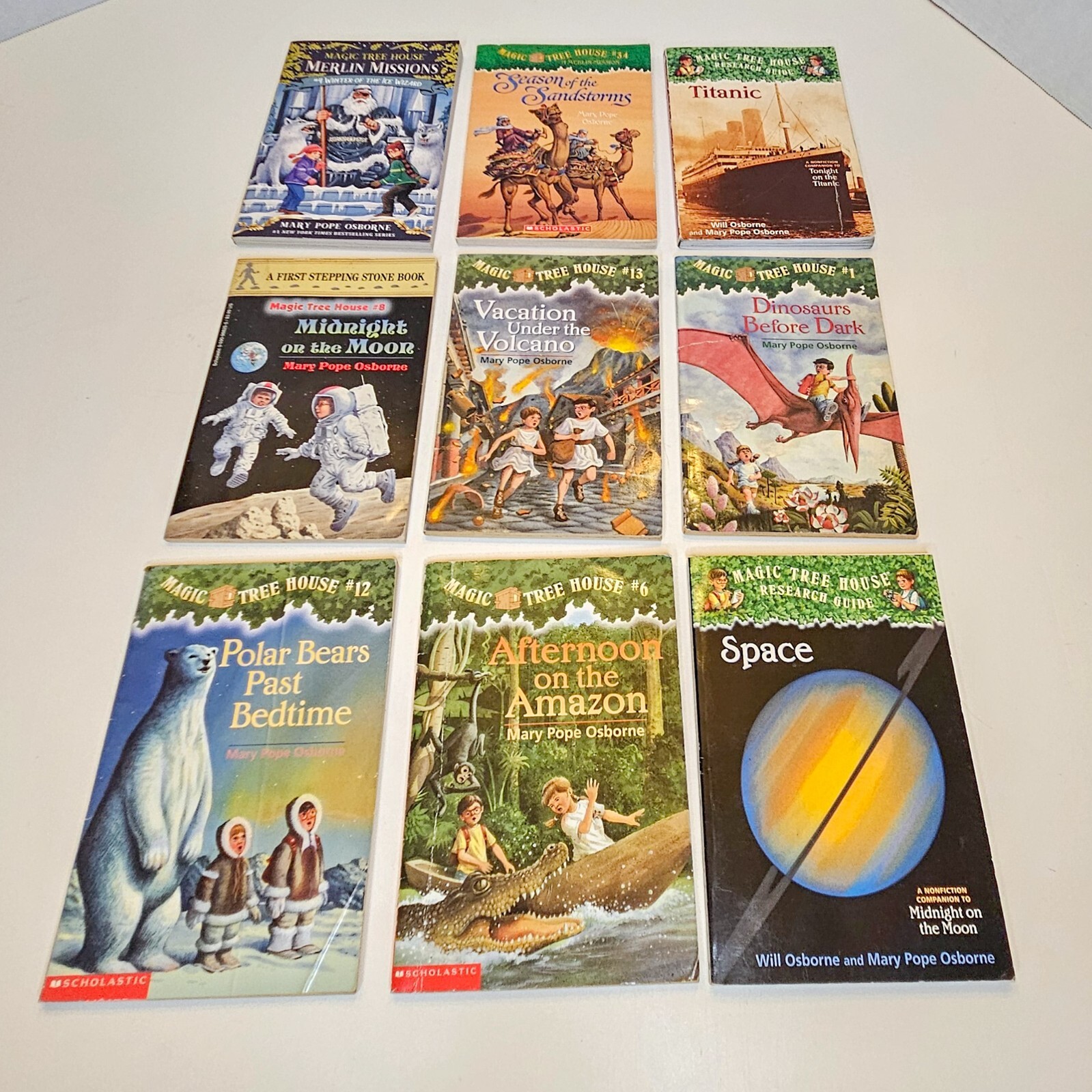 Lot 9 Magic Tree House Books #1 #6 #12 #13 #34 Research Guide Merlin Missions