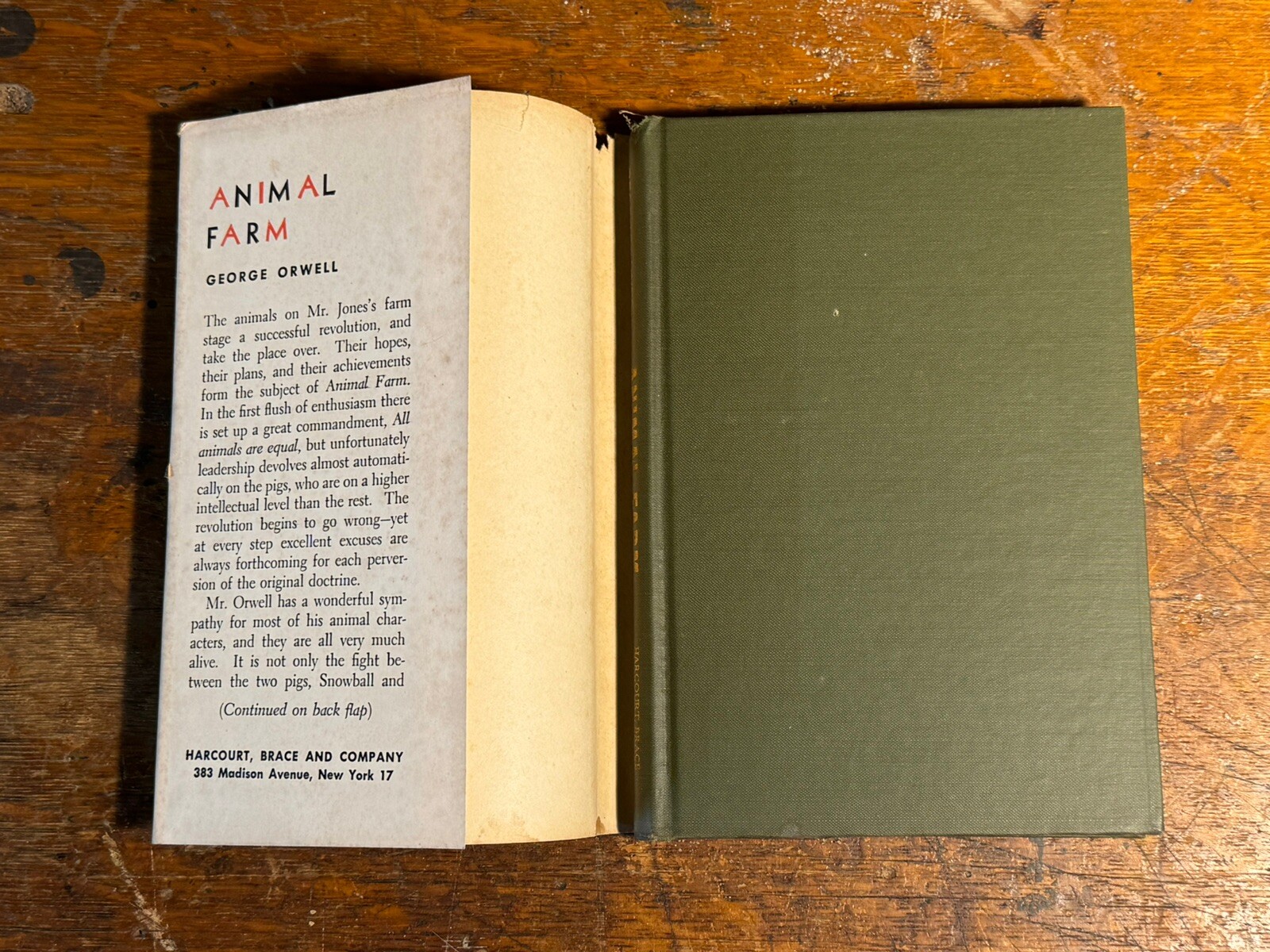 Animal Farm by George Orwell 1946 Hard Cover Dust Jacket Harcourt, Brace and Co.