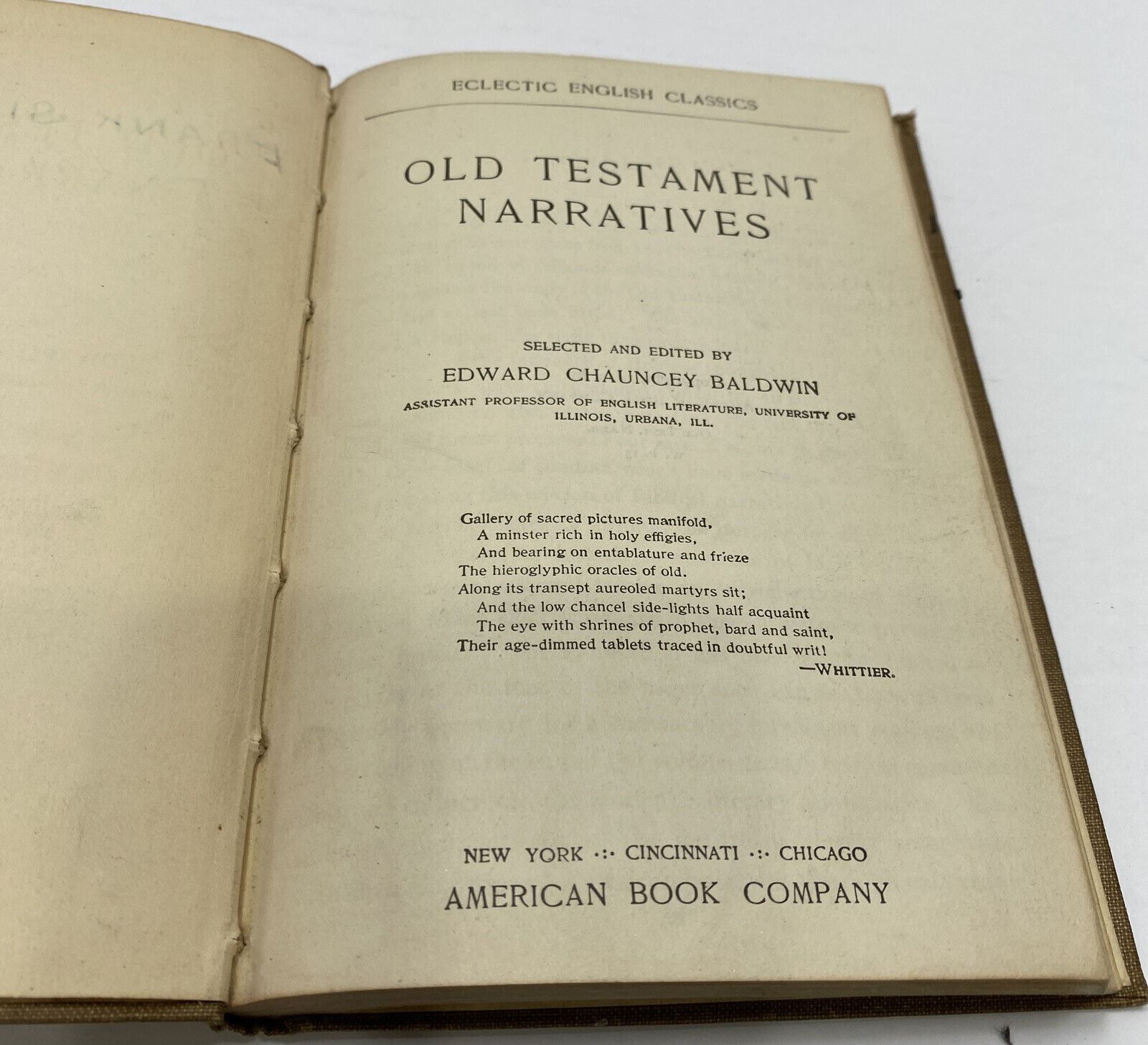 Eclectic English Classics Old Testament Narratives Baldwin 1910