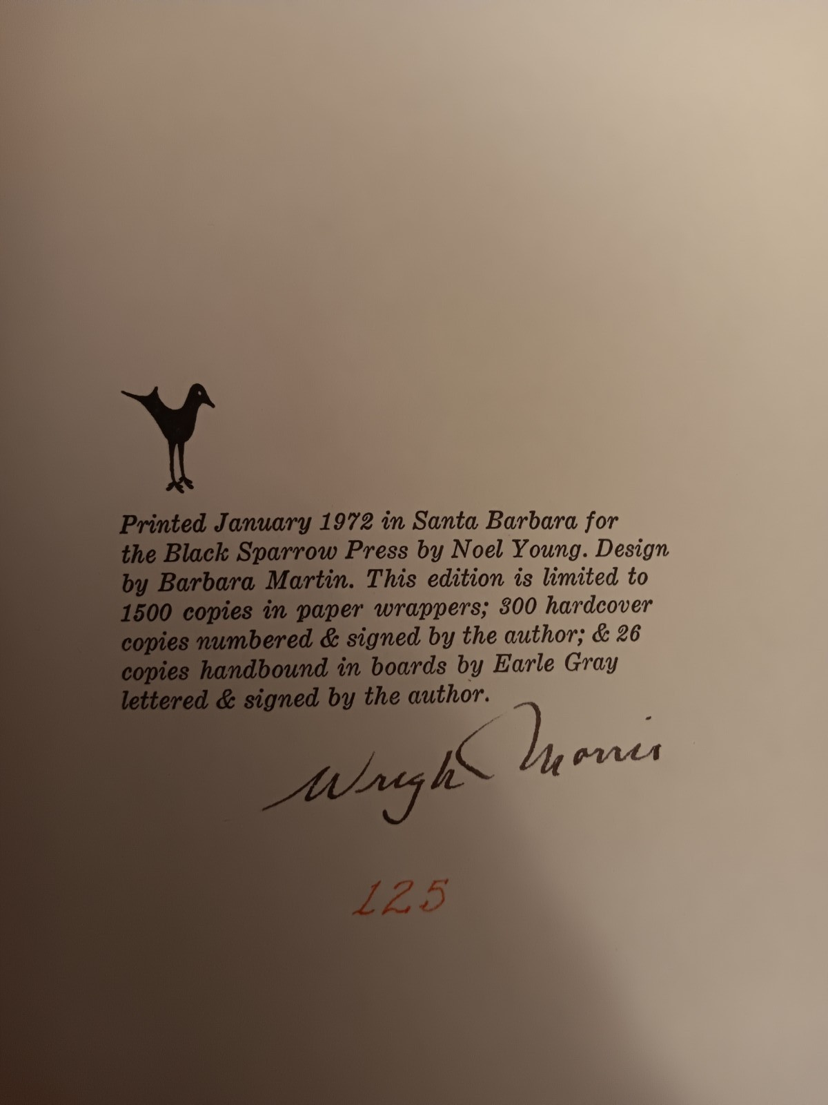 War Games by Wright Morris Signed and Numbered / LTD HC
