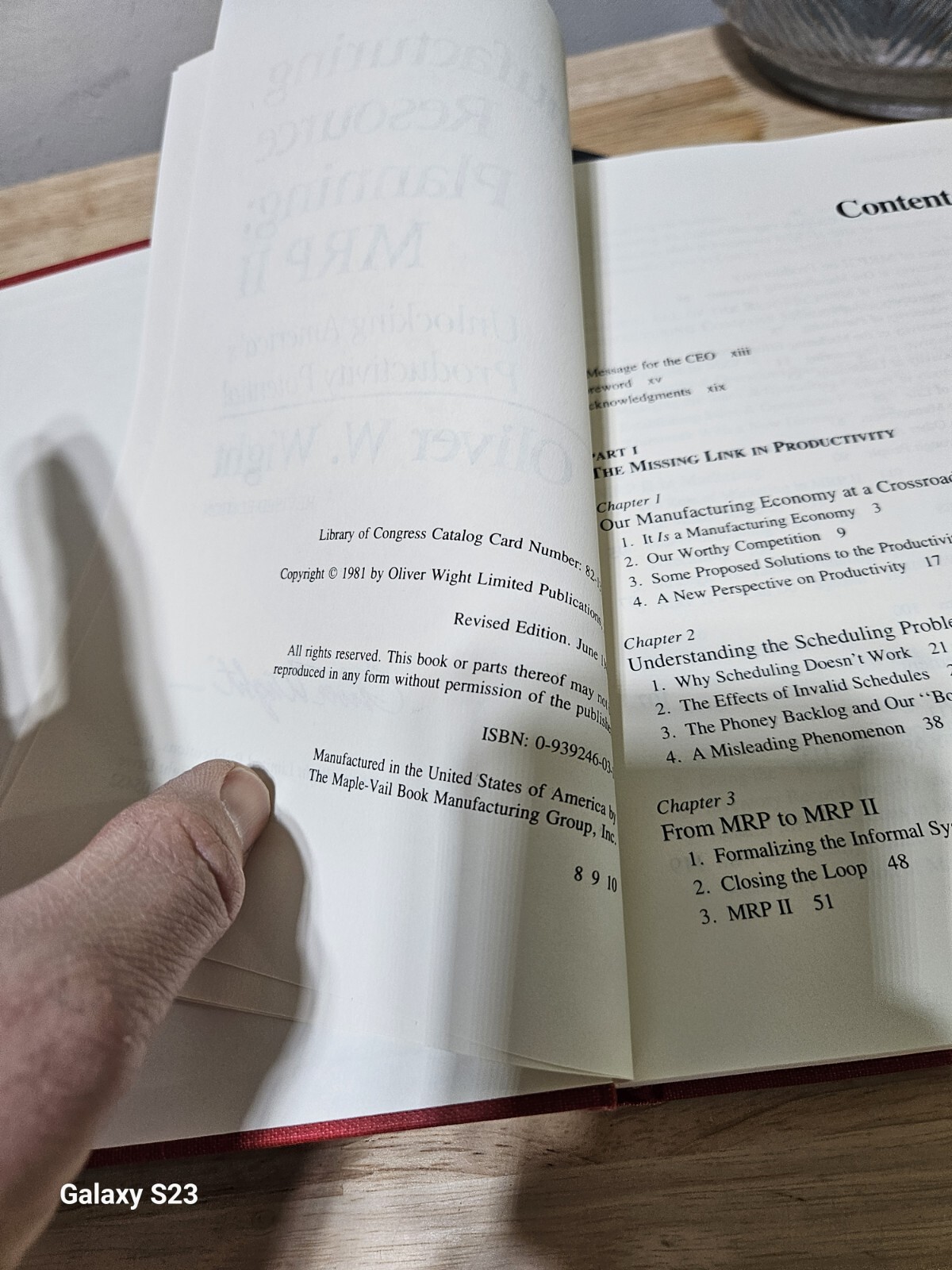 MANUFACTURING RESOURCE PLANNING: MRP II, UNLOCKING By Oliver W Wight 1981 HCDJ