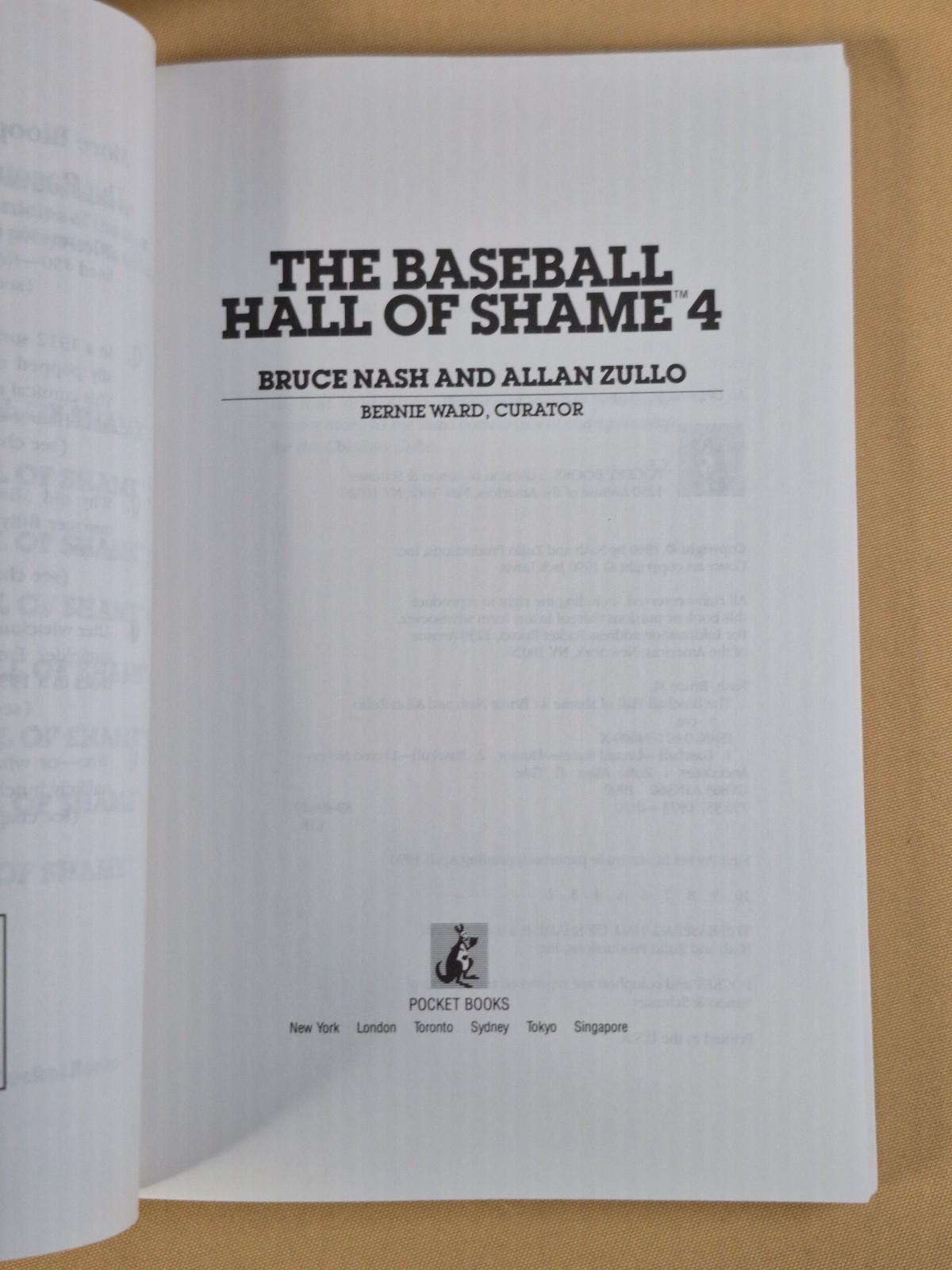 4 Books – NO CREASES – The Baseball Hall of Shame 1, 2, 3, 4 Pocket Books Trade
