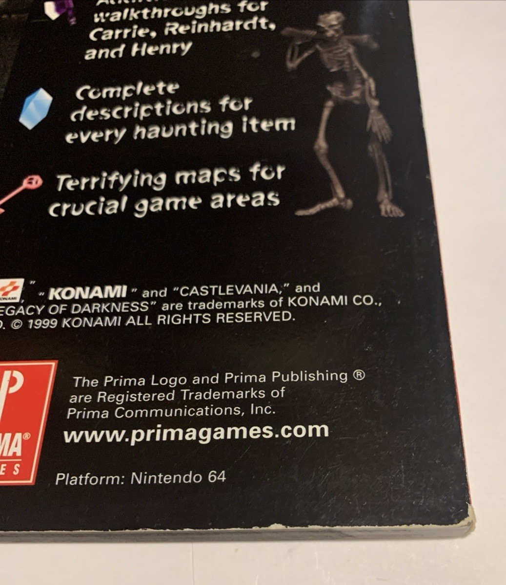 Castlevania: Legacy of Darkness Rare Strategy Guide N64 Nintendo (JN265)