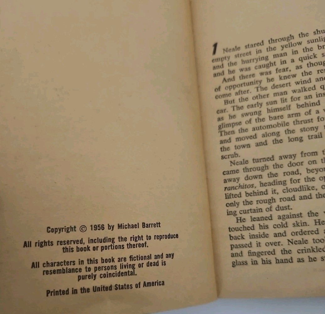 The Reward Michael Barrett 1956 Vintage Fiction Fawcett Gold Medal Paperback