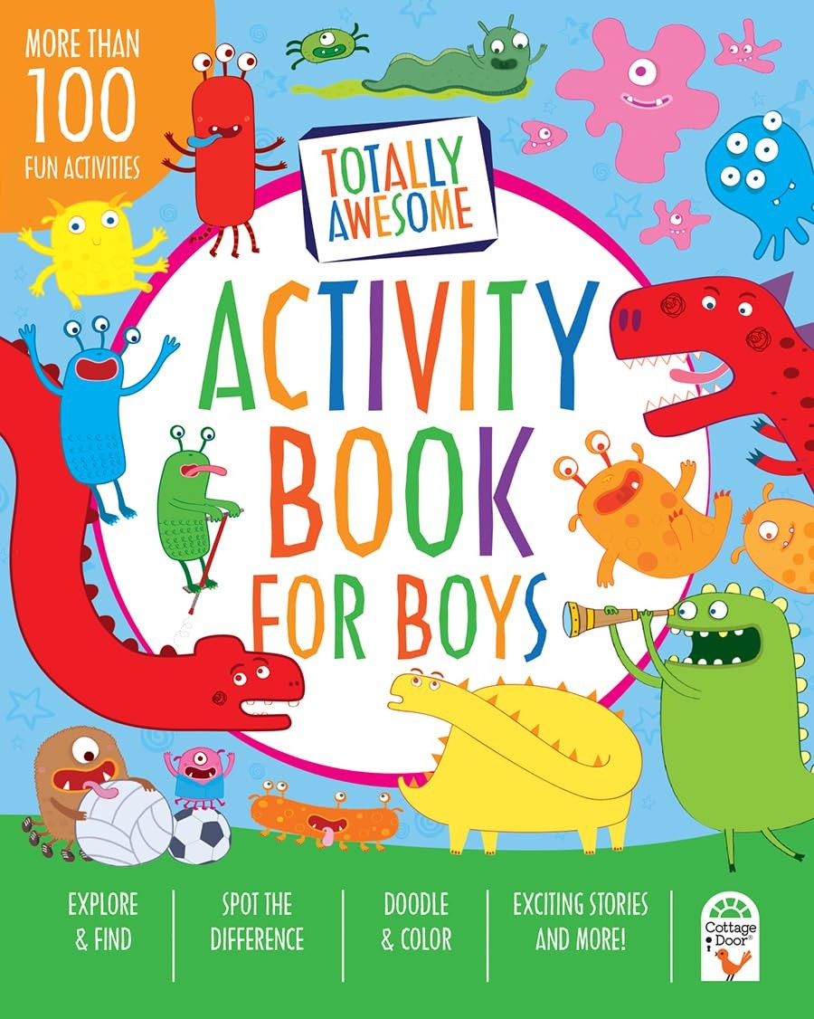 Totally Awesome Activity Book for Boys Ages 4 to 8 – Dinosaurs, Monsters, Cr…