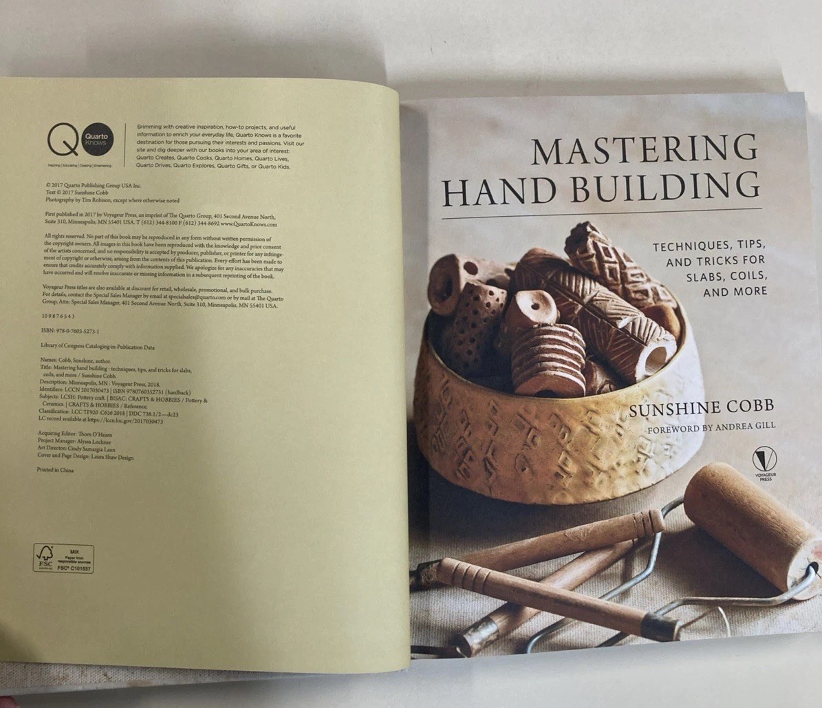 Mastering Hand Building HC Sunshine Cobb 2018 ceramics techniques As New