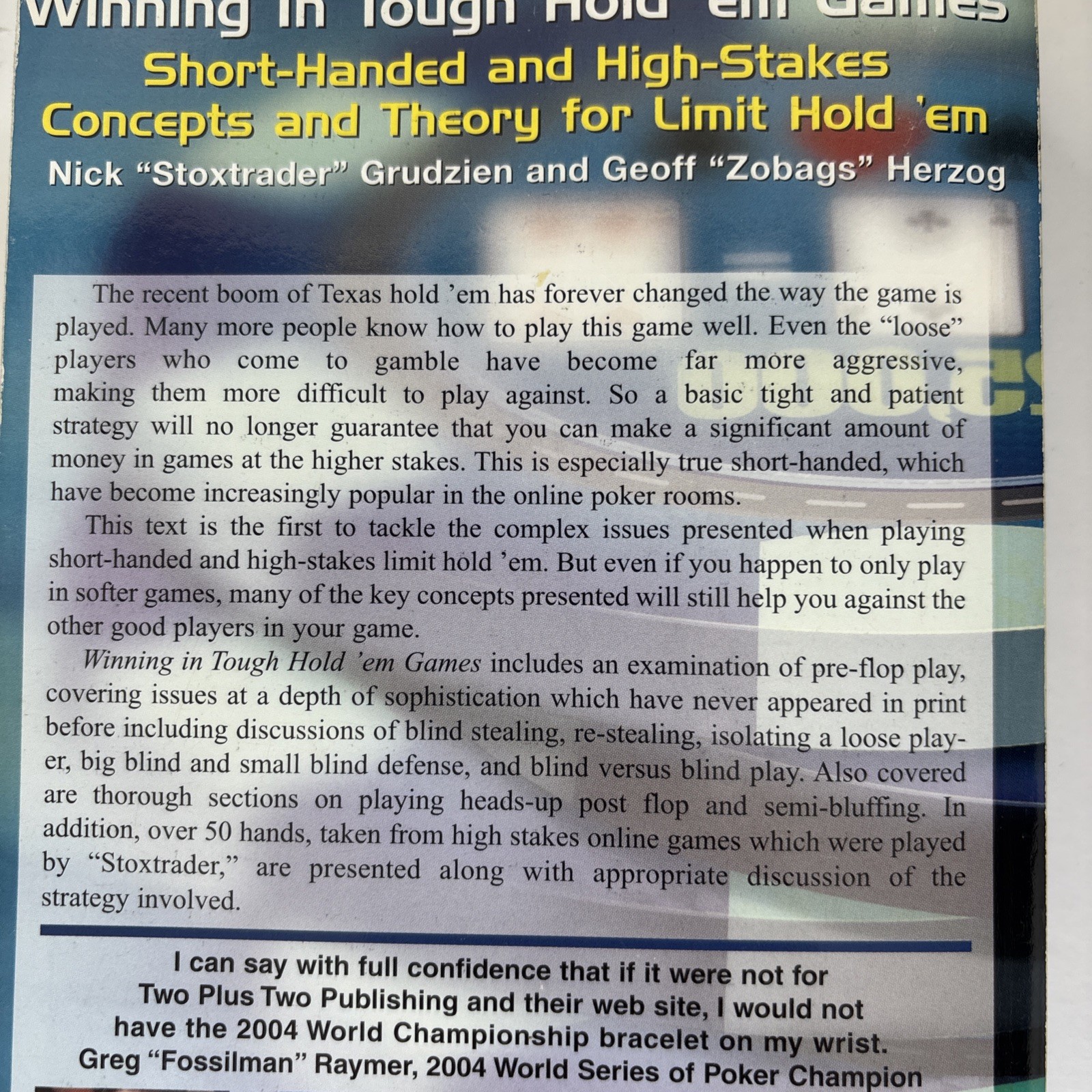 Poker – Winning In Tough Hold ’em Games by Grudzien and Herzog see Description