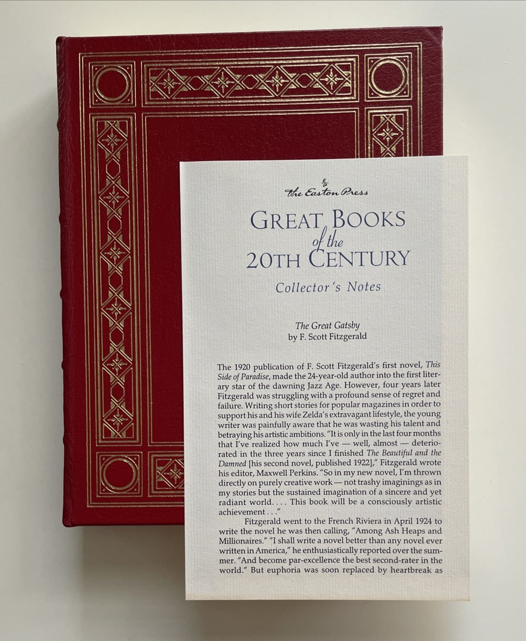 THE GREAT GATSBY F. Scott Fitzgerald Easton Press Leather Gilded 22k Gold HC