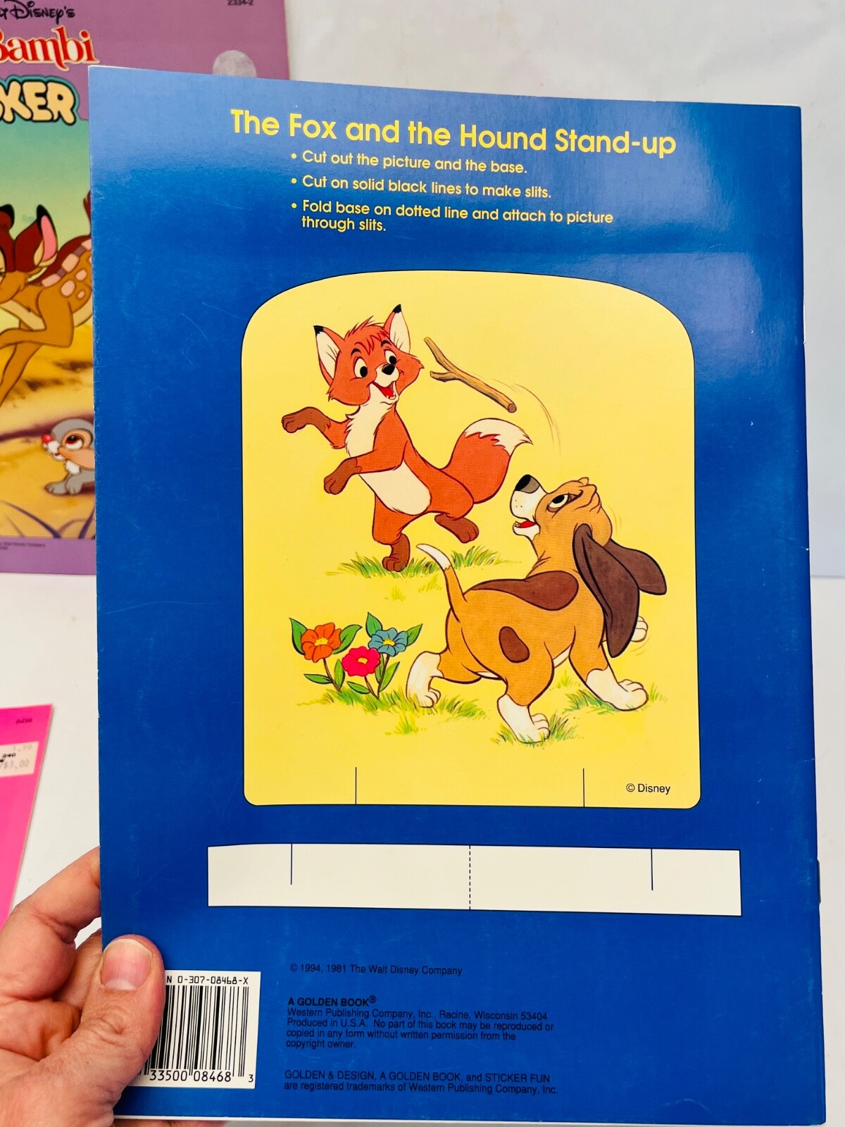 Vintage Disney Sticker Fun Books- Cinderella Fox and the Hound Bambi Set BIN 61