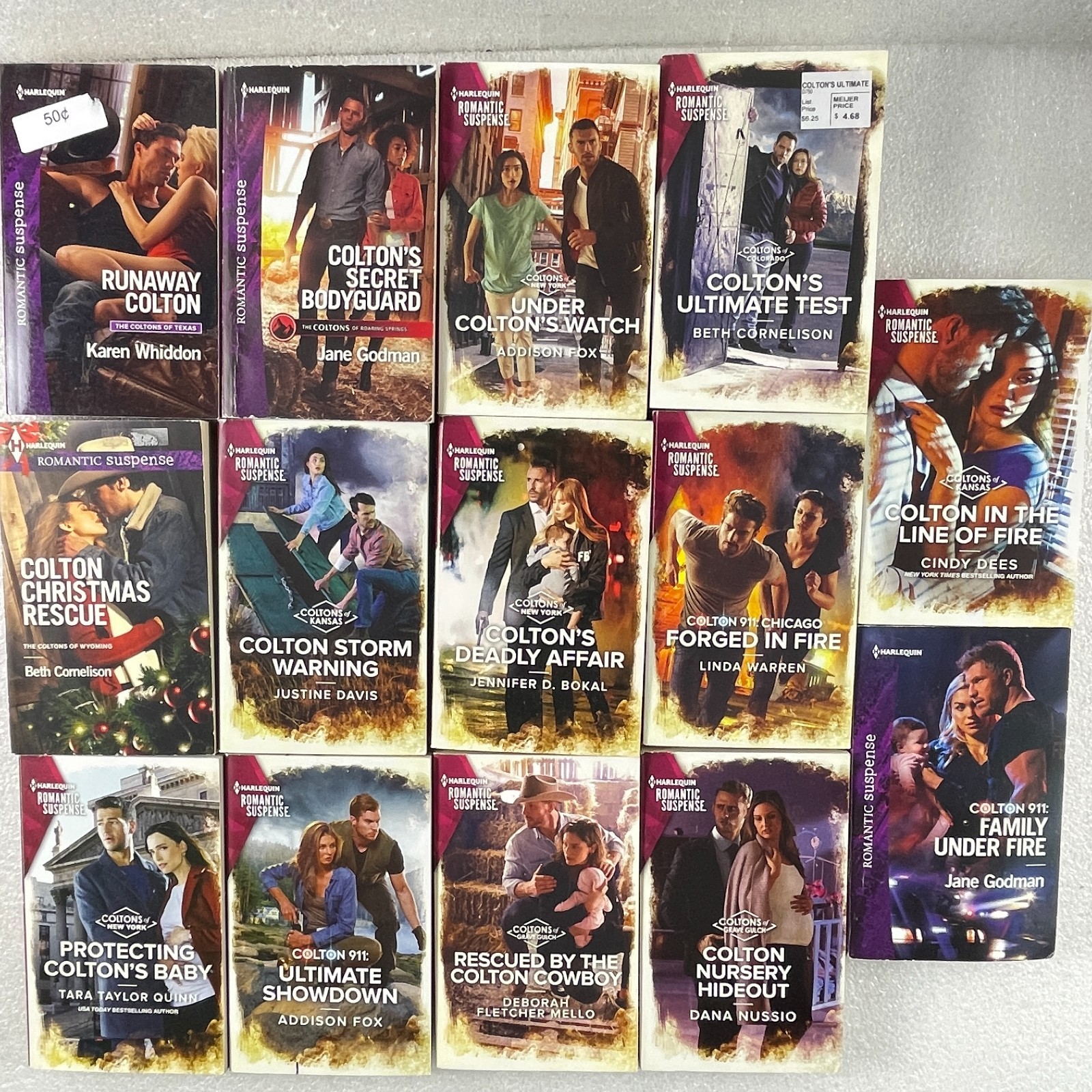 Lot of 14 Harlequin Romantic Suspense Books The Coltons Series Mixed Set