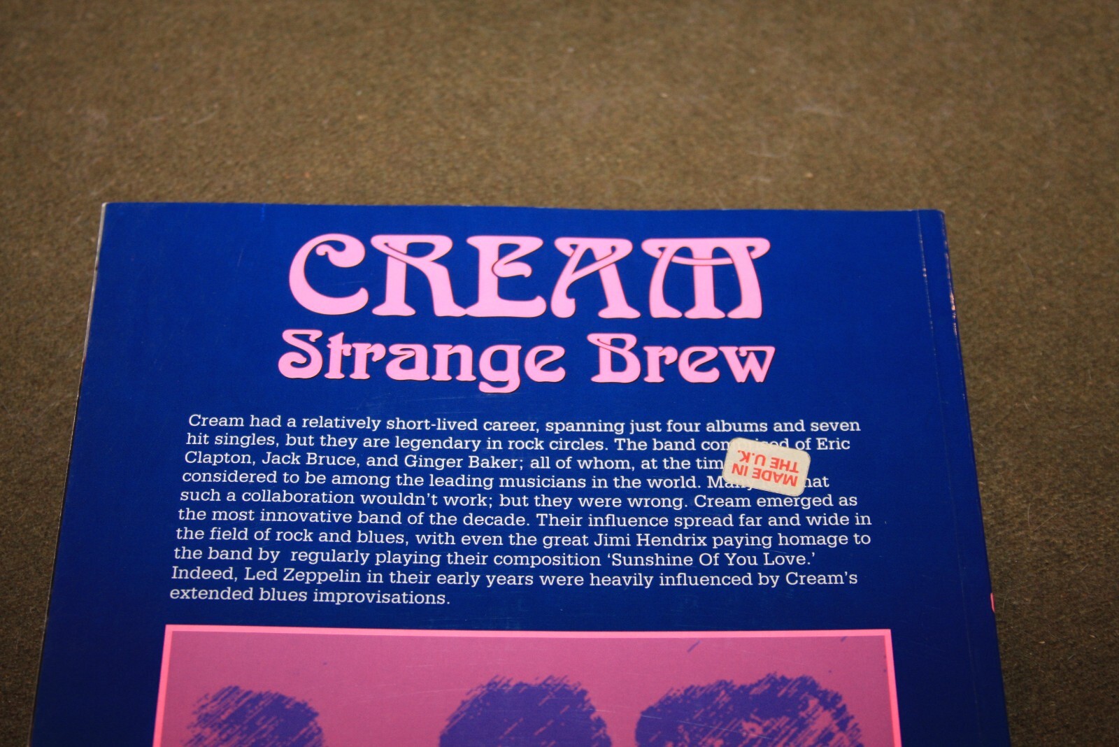 Cream Strange Brew by Chris Welch 1994 TPB