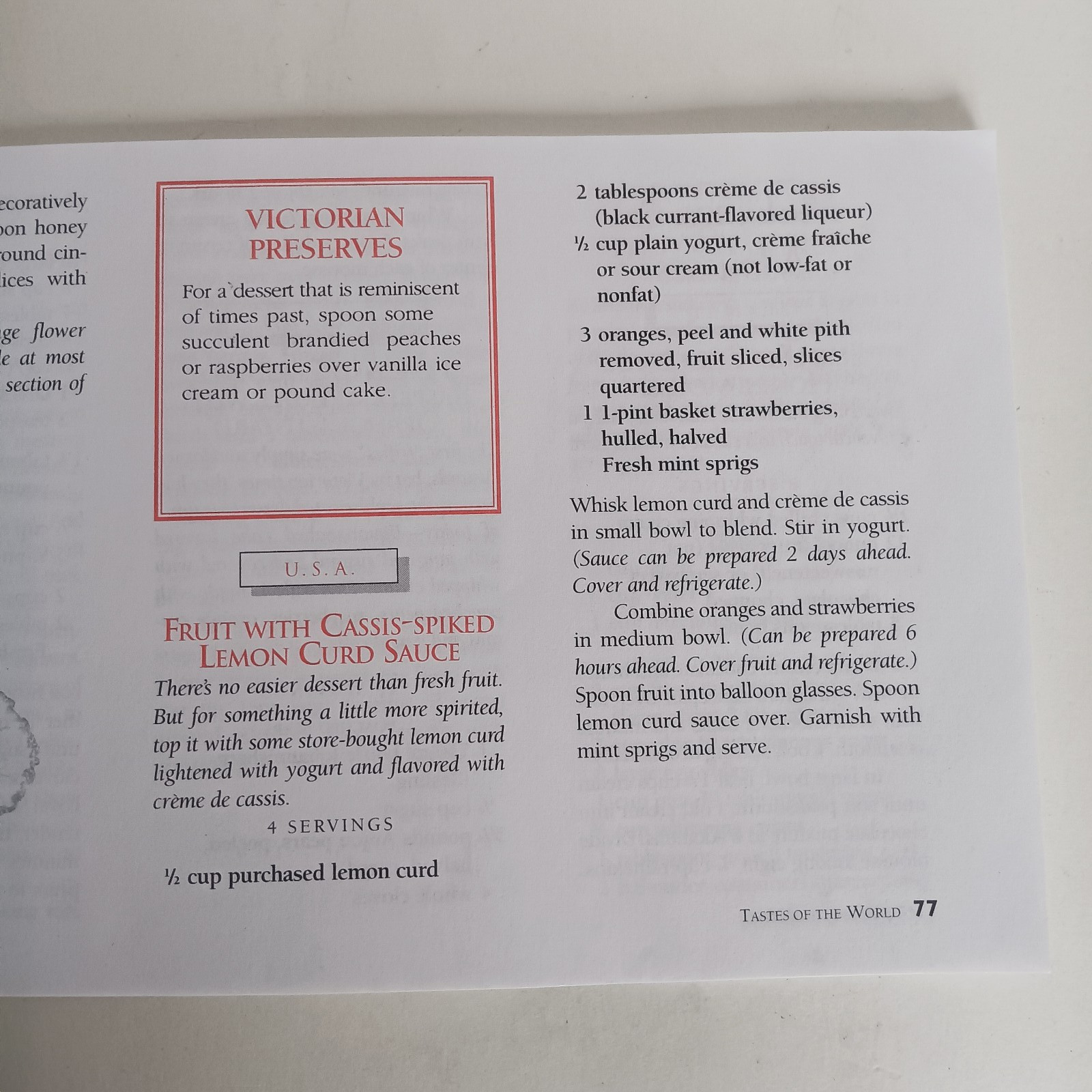 1996 BON APPETITE MINI COOKBOOK “TASTES OF THE WORLD” 102 PAGES
