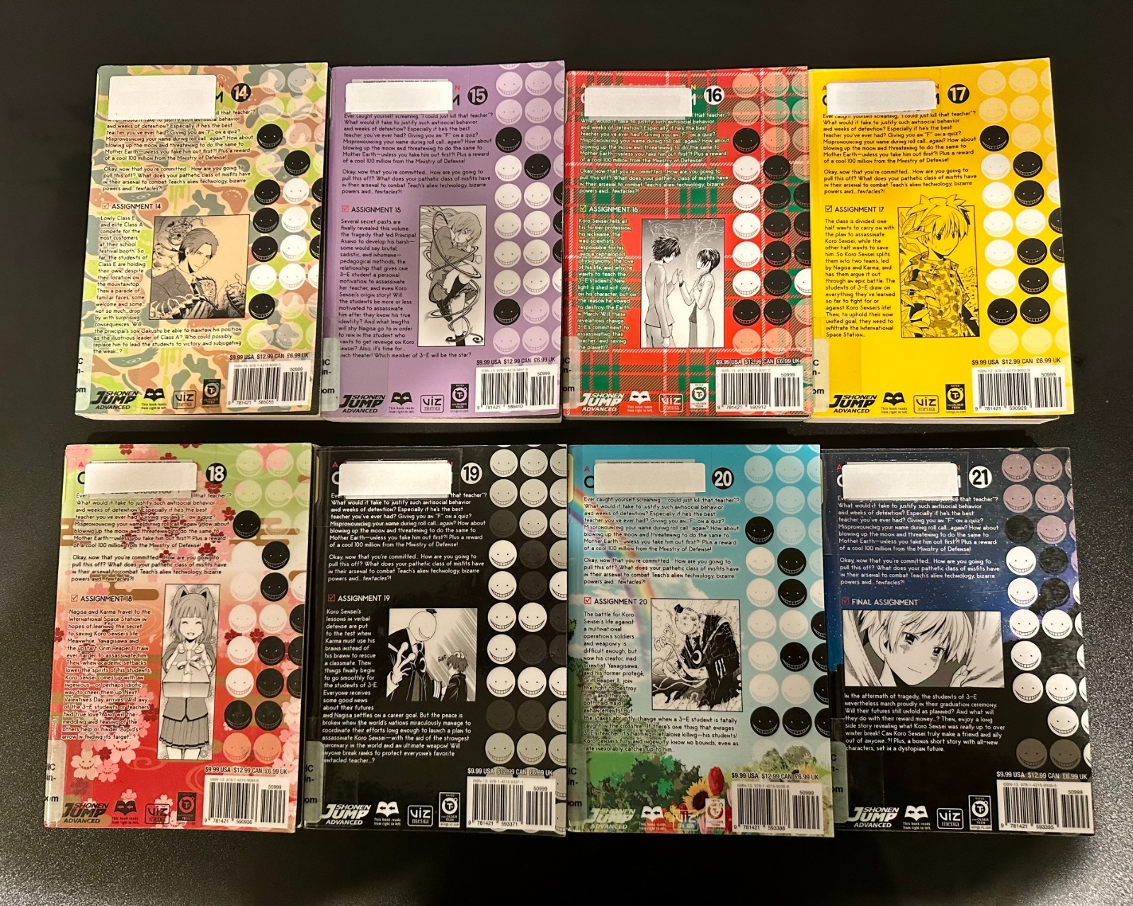 Assassination Classroom Shonen Jump Advanced Volumes 14-21 by Yusei Matsui