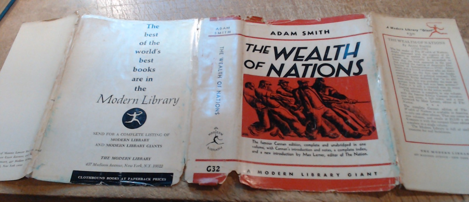 The Wealth of Nations by Adam Smith-Modern Library Giant HC w/DJ Cannan Ed 1937
