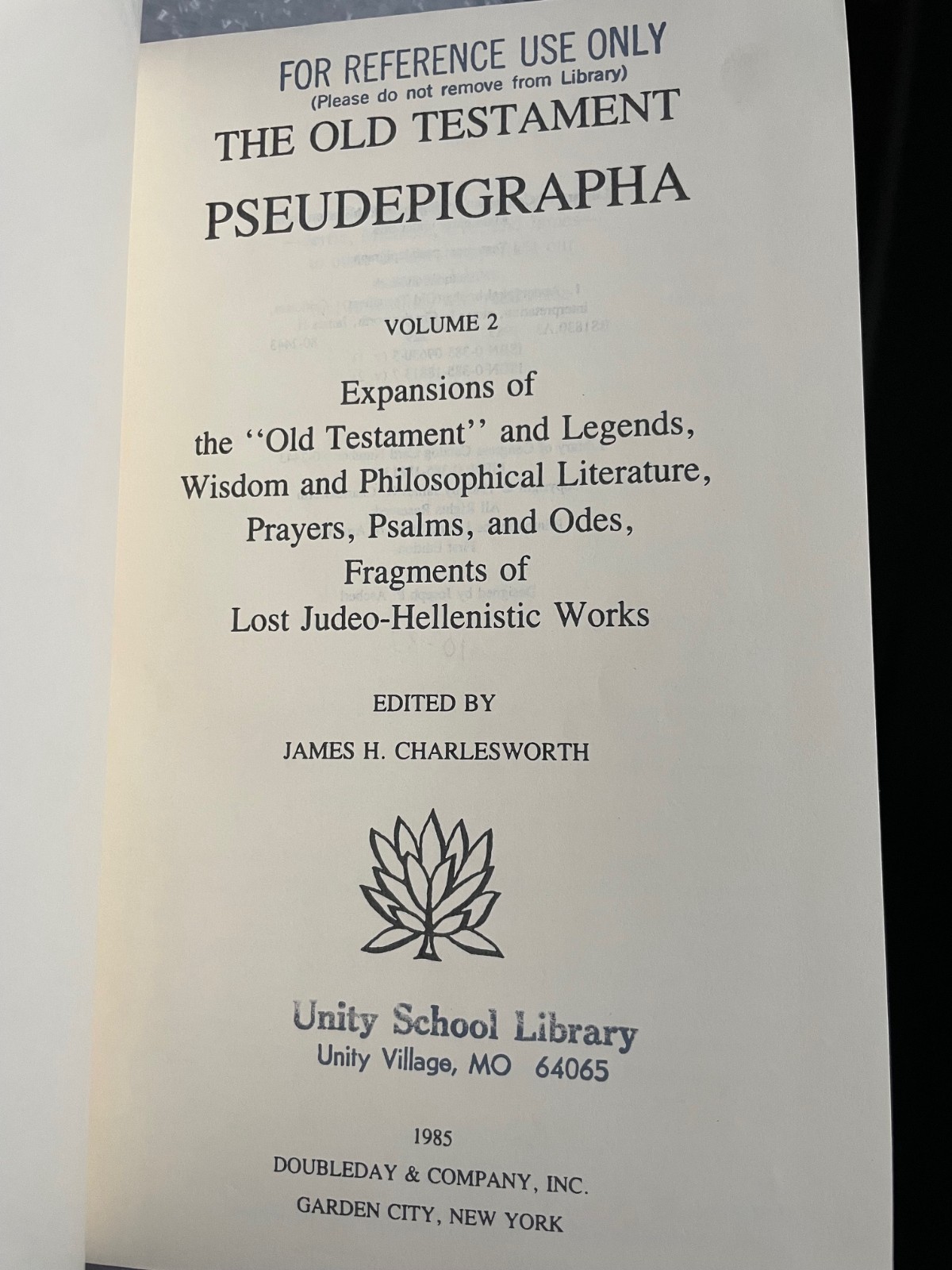 Old Testament Pseudepigrapha 2 Volumes