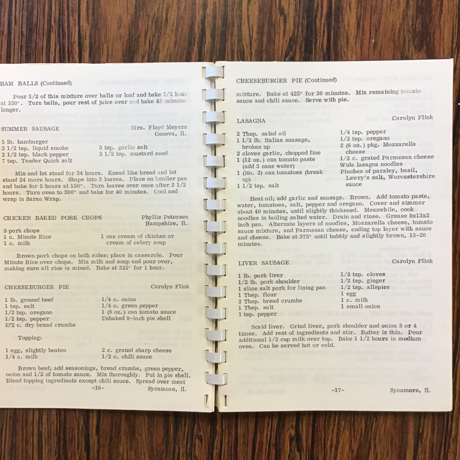 Hampshire Illinois Northen IL Steam Power Club 1977 Cookbook SEE index photos