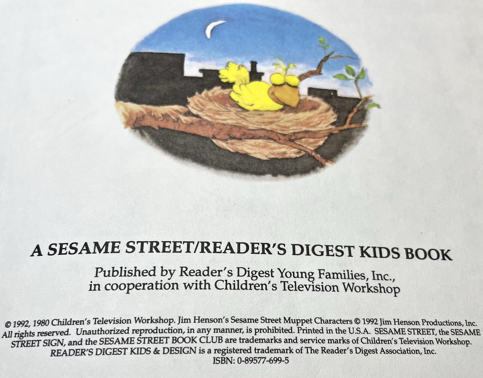 CTW Sesame Street Book Club Early Bird On Sesame Street Vintage Hardback Book