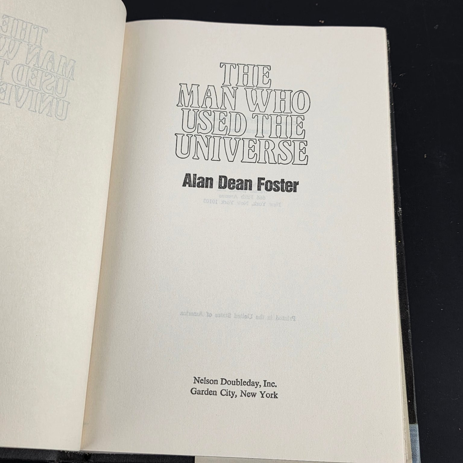 The Man Who Used the Universe Alan Dean Foster 1983 Science Fiction Nelson