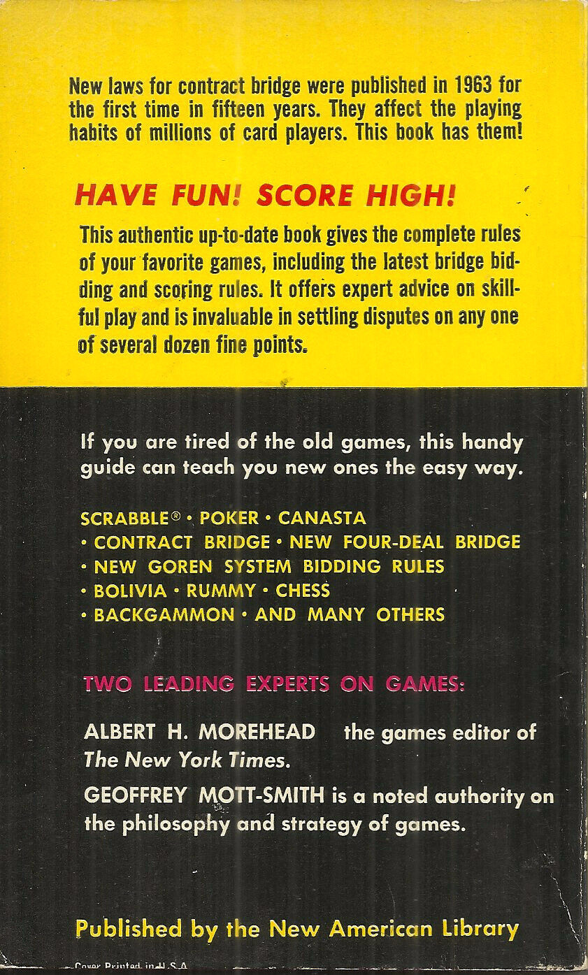 HOYLE’S RULES OF GAMES – Morehead & Mott-Smith – OVER 100 DIFFERENT GAMES W/PICS