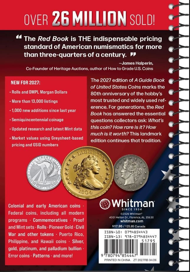 2027 SPIRAL BOUND RED BOOK 80th Edition ***IN STOCK & SHIPPING DAILY***