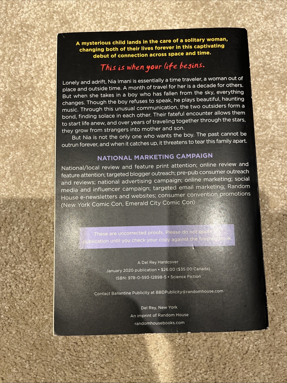 The Vanished Birds Simon Jimenez ARC Advance Readers Copy 2020