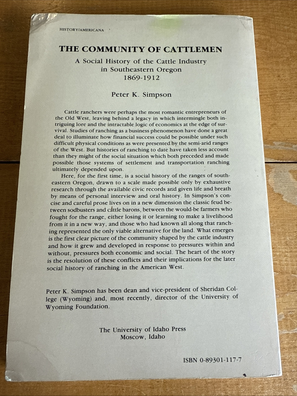 The Community of Cattlemen: A Social History of the Cattle Industry SE Oregon