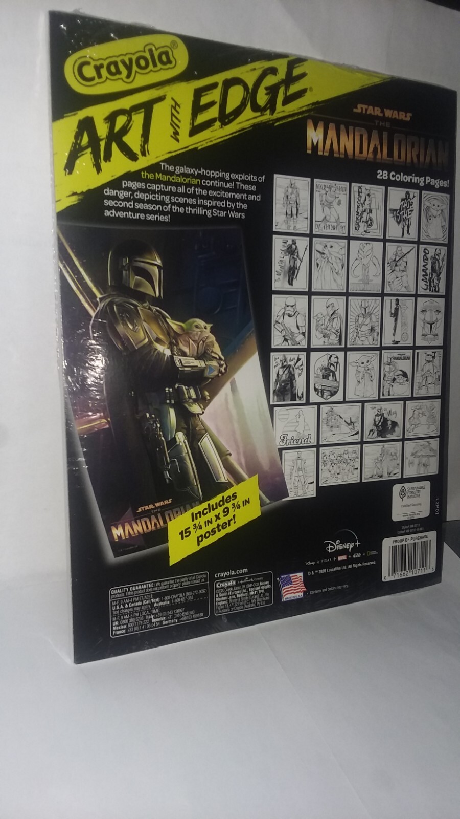 Crayola Art With Edge Star Wars The Mandalorian 28 Pages + 1 Poster New Sealed