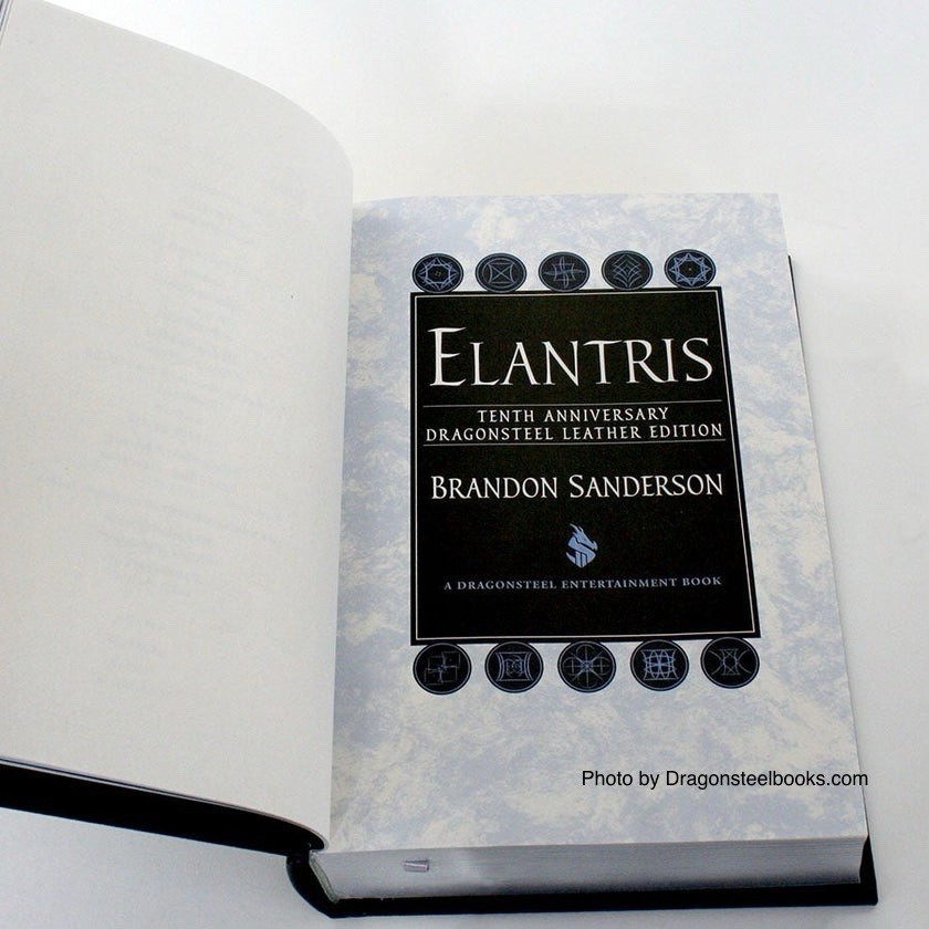 SIGNED Leather bound ELANTRIS 10th Anniversary Edition Brandon Sanderson SEALED