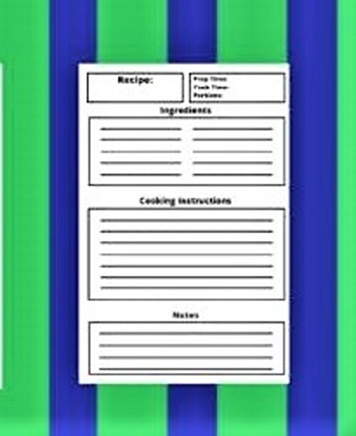 Blank Cookbook Recipe Book Variety to Choose From 9″ H x 6″ W 102 Pages