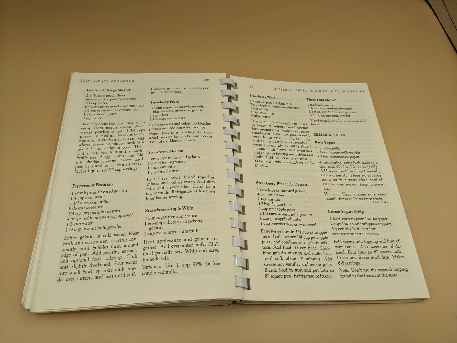 Cookbook: The Slim Living Cookbook 1981 Over 500 Recipes Spiral PB Pages 181