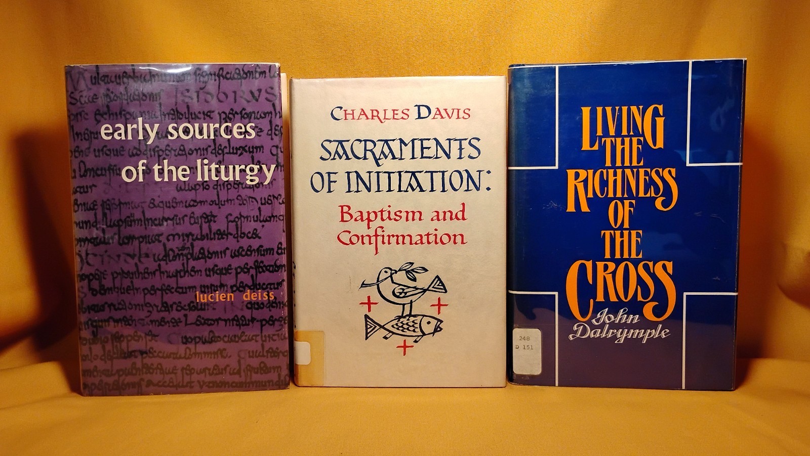 Catholic Sacraments Liturgy Davis, Deiss, Dalrymple 3 HCDJ book lot Church Cross