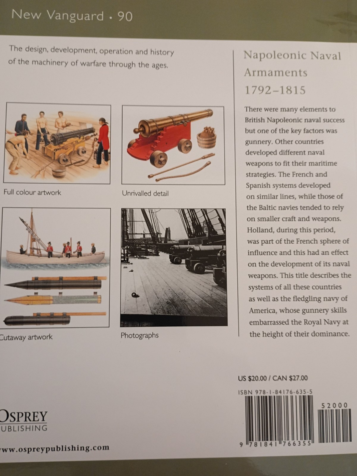 Osprey New Vanguard No. 90: Napoleonic Naval Armaments 1792-1815 by Chris Henry