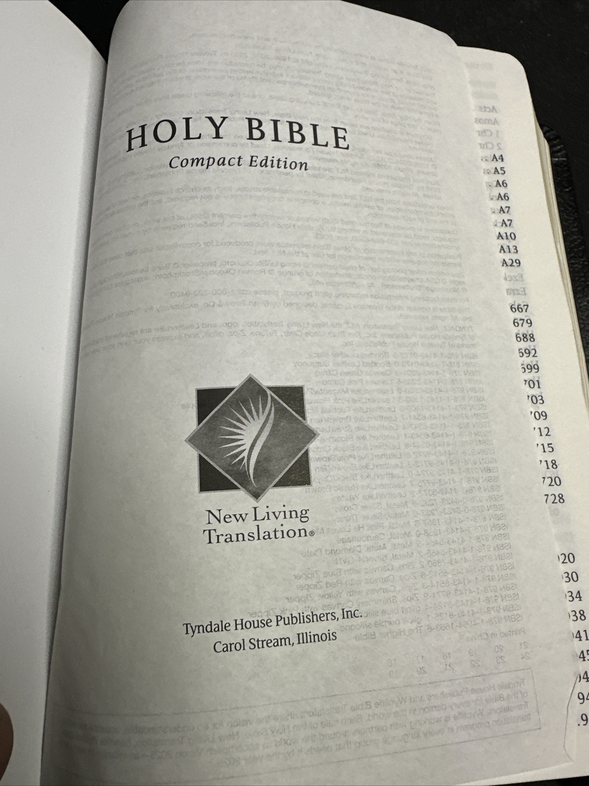 Tyndale Holy Bible Bonded Leather NLT New Living Translation Compact Pocket 2015