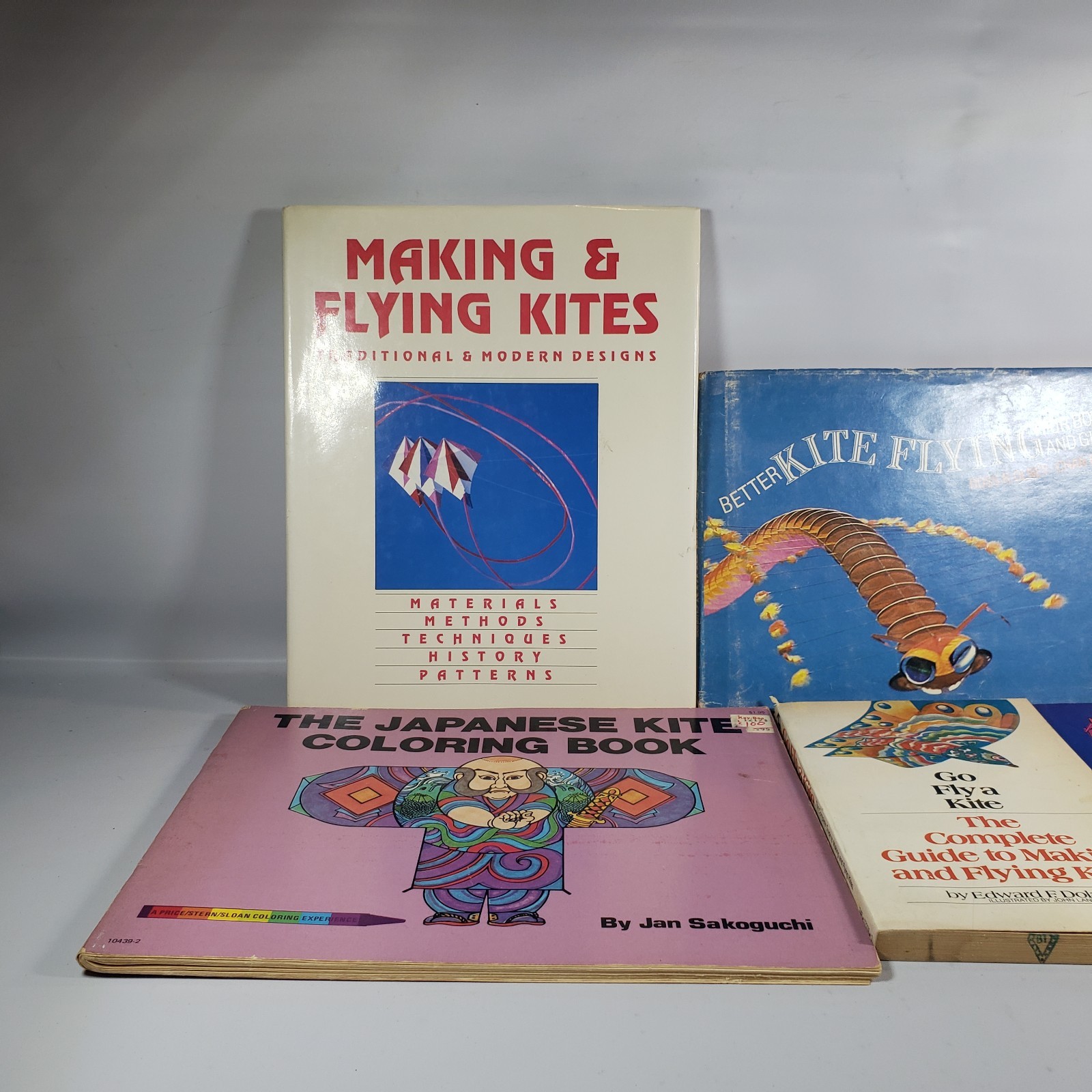 5 Kites Books Paperback & Hardcover Lot Coloring Book, Making Flying Misc. Lot