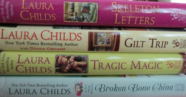 Laura Childs Lot of 4 Cozy Hardcover Mysteries: Broken Bone China, Gilt Trip, et