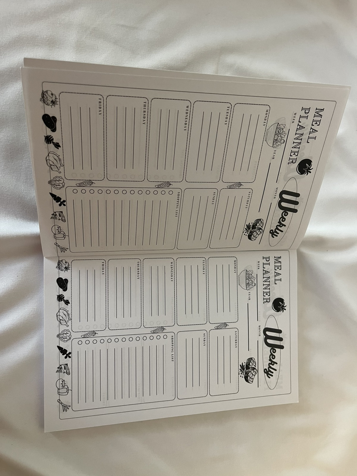 Two Year of Meal Planning 53 pages 6″x9″