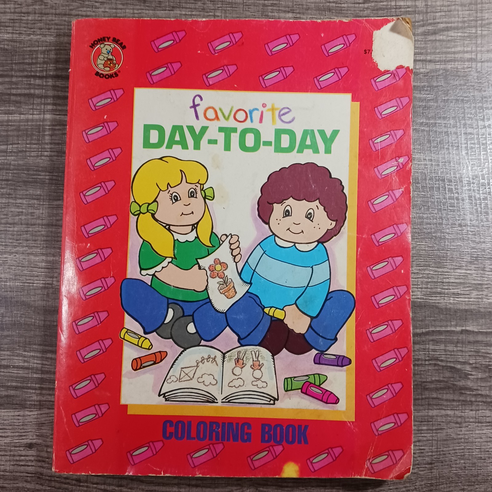 Jumbo Coloring Book 250 Pages Vintage 1988 Favorite Day-To-Day Honey Bear Books