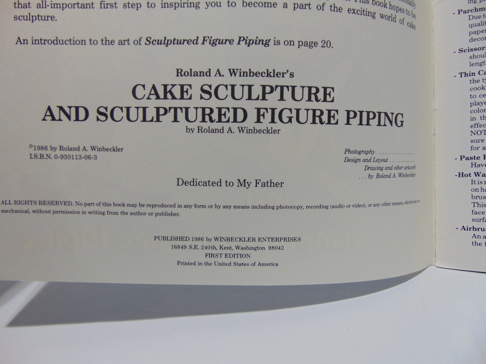 Roland A. Winbeckler’s Cake Sculpture And Sculptured Figure Piping (1986, T PB)