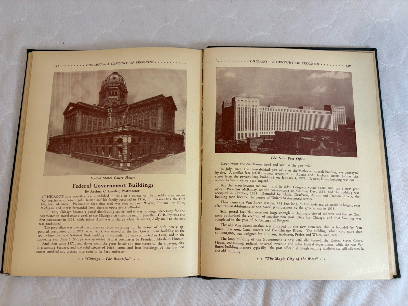 Chicago: A Century of Progress , 1833-1933 Hardcover Chicago Worlds Fair