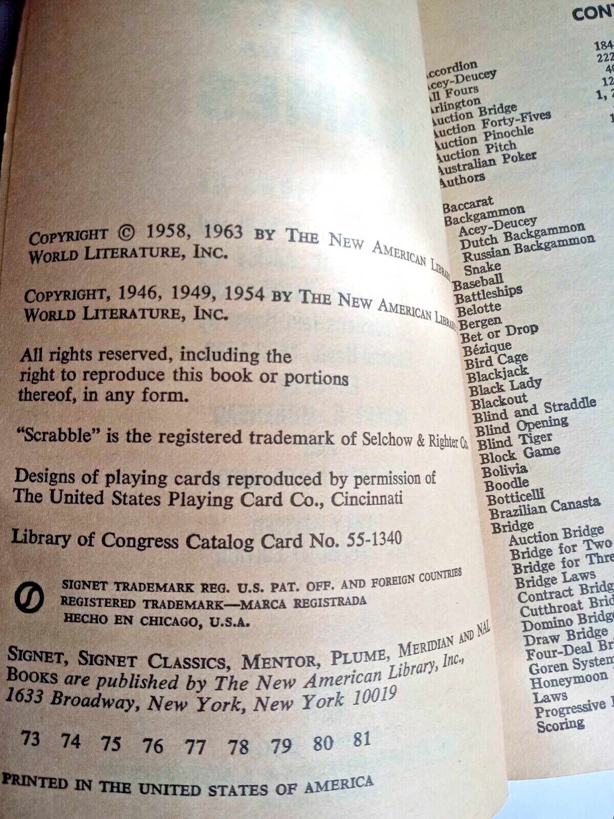 Vintage Hoyle’s Rules of Games Geoffrey Mott-Smith & Albert H Morehead Book
