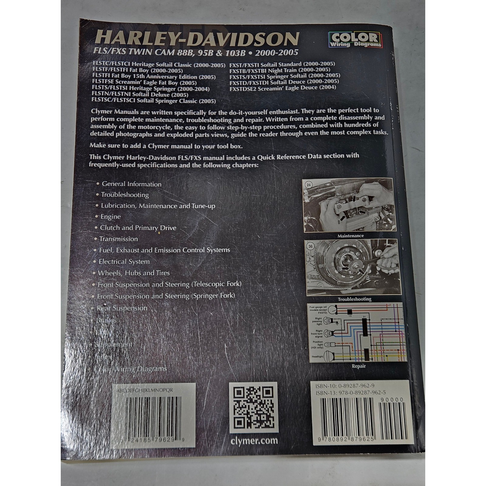Harley-Davidson FLS/FXS Twin Cam 88B 95B 103B 2000-2005 Service Manual Clymer