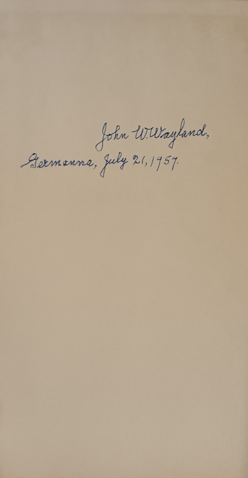 1st ed., Germanna Outpost of Adventure 1714-1956, 1956, signed, History Virginia